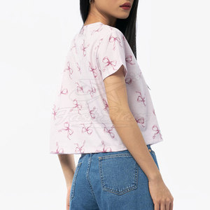 Blusas Casuales de Alta Calidad para Mujer, Transpirables, Tallas Grandes, Tops Cortos, Camisetas con Logotipo Frontal, Hechas en Pakistán - Product Image 6