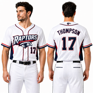 Maillot de baseball personnalisé en gros, marque privée, manches courtes, 100 % polyester, uniforme sportif avec nom et numéro personnalisés - Product Image 2