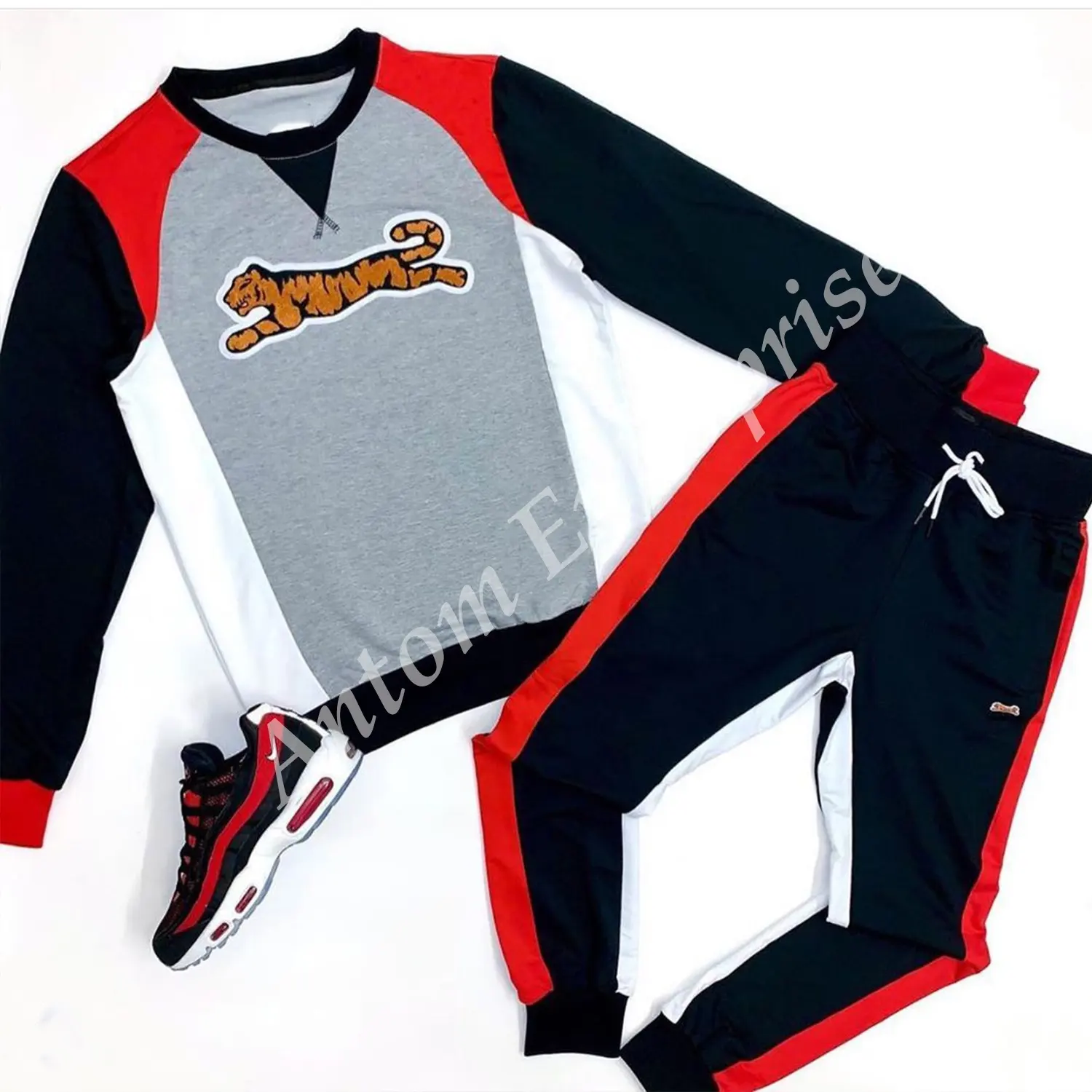Custom bulk wholesale tech fleece tracksuit logo jogger sweat suit men customized fall sweat suits oem zipper track suit