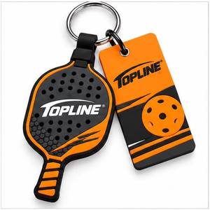 Porte-clés de raquette de pickleball Topline avec design de balle, bleu, blanc, noir, antidérapant, accessoire d'entraînement, porte-clés de raquette de padel pour adulte - Product Image 2