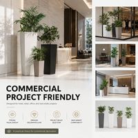 Pots de fleurs peints en gros, grands pots carrés peints, jardinières en plastique pour projets de centres de jardinage et de vente au détail