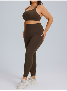 Ensembles de fitness actifs grande taille 2026 pour femmes – Tenues 2 pièces : Leggings de yoga taille haute et soutien-gorge de sport – Vêtements de sport respirants - Product Image 1