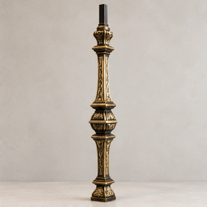 Rampe en bronze folliquée avec balustrade et embouts géométriques sculptés pour hôtels de luxe, villas et escaliers classiques - Product Image 4