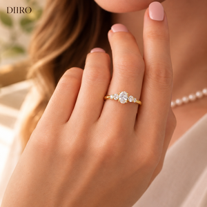 Luxury Moissanite Wedding Bridal <b>Ring</b> 10K Vermeil Yellow Gold Anniversary <b>Ring</b> Oval Cut <b>Diamond</b> Engagement <b>Ring</b> - Product Image 4