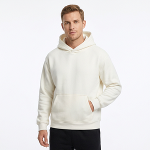 Oversized Basics Cotton Blended 450-500 Gsm <b>Plain</b> Fleece Hoodie <b>Men</b> Winter Streetwear Pullover <b>Hoodies</b> Manufacturers Bangladesh - Product Image 1