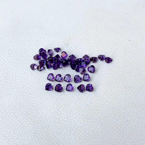 Améthyste africaine naturelle de 3mm, pierre semi-précieuse taillée en cœur, fournisseur en gros d'améthyste violette pour la fabrication de bijoux - Product Image 3