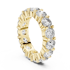 Anillo de Diamante Cultivado en Laboratorio, Corte Brillante Redondo, Banda de Eternidad con Garras Compartidas, Anillo de Boda de Lujo, Banda Nupcial Apilable para Mujer - Product Image 1