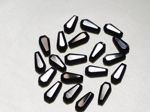 Obsidiana Negra Natural en Forma de Ataúd, Cabujón Facetado, Piedra Suelta con Reverso Plano, Gema para Fabricación de Joyas, Colgantes y Suministros de Artesanía - Product Image 4