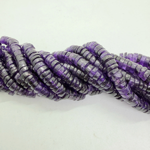 Venta al por mayor de cuentas de amatista africana oscura en forma de neumático Heishi de 6-7 mm, hebra de 16 pulgadas, fabricante y proveedor - Product Image 1
