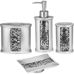 Set di Accessori da Bagno Moderno e Classico di Lusso, 4 Pezzi, Include Dispenser per Sapone Liquido, Bicchiere, Portaspazzolino, Portasapone - Product Image 1