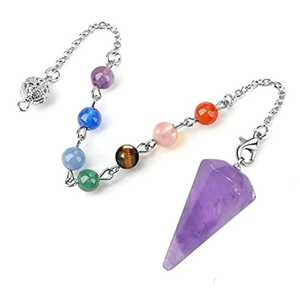 Péndulo de 7 Chakras Pulido, Cristal de Cuarzo para Sanación, Punto de Cristal para Adivinación, Piedra de Reiki para Sanación Energética, Feng Shui Ruhi - Product Image 2