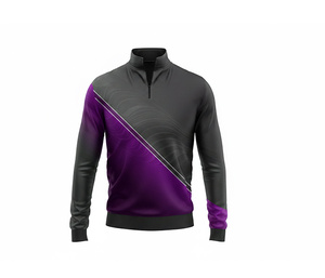 OEM Sublimation Quarter Zip Uniform <b>Jacket</b> Manufacturer <b>Men</b> Women Youth Sportswear Quick Dry Team <b>Pullover</b> - Product Image 2