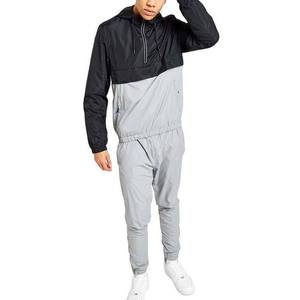 Conjuntos Deportivos para Hombre, Ropa Deportiva con Capucha, Chaqueta Cortavientos Sólida con Logotipo Personalizado, Chaqueta Cortavientos de Dos Piezas y Pantalones Jogger - Product Image 1