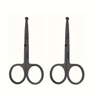 Ciseaux de précision en acier inoxydable pour barbe et poils du visage, pointe arrondie sûre, idéal pour hommes et femmes, réutilisable, pointe arrondie de sécurité pour les oreilles - Product Image 3