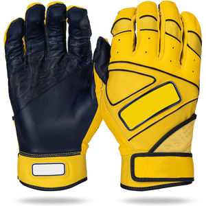 Custom Made Professional Baseball Softball Left Hand Adult Batting Gloves | Personalized Anti-Slip Leather Breathable <b>Hook</b> Loop - Product Image 2