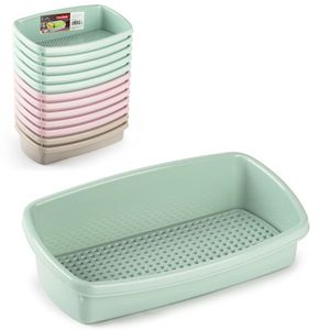 Vassoio compatto per la conservazione degli utensili da cucina 21x14x8 cm con griglia di drenaggio per l'organizzazione del lavello della cucina - Product Image 1