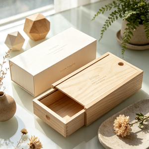 Caja de Regalo de Madera MDF Ecológica OEM, Rectangular, Barnizada, con Acabado Suave al Tacto, Pequeña Caja de Madera Deslizante para Joyería, Manualidades y Embalaje - Product Image 4