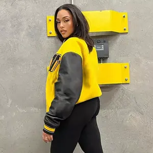 Blouson Bomber Homme Slim Fit Décontracté Style Universitaire avec Motif Lettres Longues – Manteau d'Hiver Tendance - Product Image 2