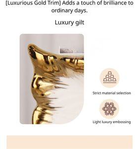 Glossy pristine white ceramic <b>dinnerware</b> with a rich textured handcrafted Gold rim high kiln temperature durable fade-resistant - Product Image 6