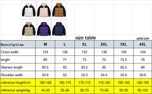 Men's Hooded <b>Puffer</b> <b>Jacket</b> Color Blocking Winter Casual Thick Polyester Wadding Windproof Zipper Closure Regular Fit - Product Image 6