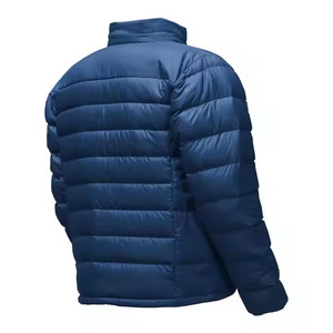 Factory Puffer Jacket for Windbreaker Plain Blank Blue Bubble Puffer <b>Down</b> Jacket for Men - Product Image 3