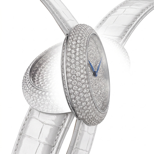 Jacab Co. Montre carrée en moissanite pavée brillante, style dessin animé, mouvement à quartz avec cristal saphir, chronographe, édition limitée, bracelet de 20 mm - Product Image 1