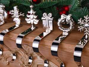 Industrial Style Metal Christmas <b>Stocking</b> <b>Holder</b> Fireplace Mantel Hook Festive Decor feltsocks - Product Image 4