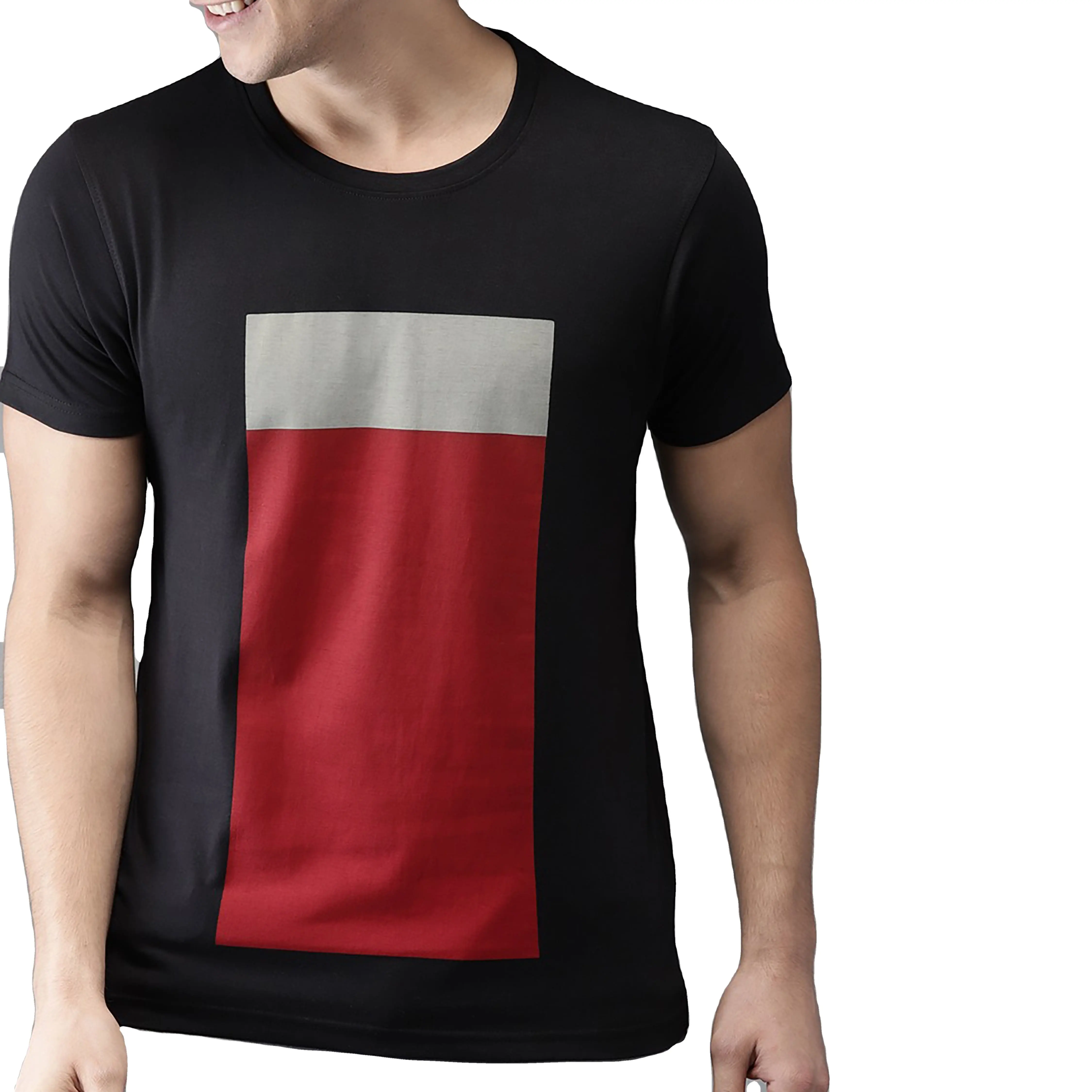 Nieuwe Promotionele Korte Mouw 100% Katoen Custom Gedrukt Mannen T-shirt Fitness Kleding Kleding Groothandel Bangladesh