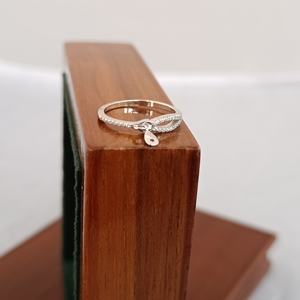 Anillo Ajustable de Plata de Ley 925 con Nudo de Lazo y Circonitas Cúbicas, Joyería Clásica para Mujer, Regalo de Boda o Promesa - Product Image 3