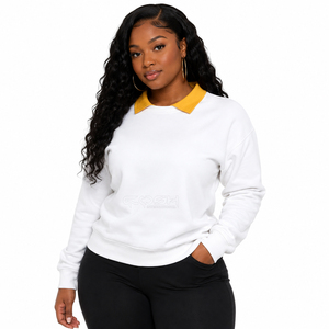 <span class=keywords><strong>Felpa</strong></span> Bianca a Maniche Lunghe <span class=keywords><strong>con</strong></span> <span class=keywords><strong>Colletto</strong></span> Peter Pan Giallo della Confraternita Cosh International, Top Casual in Maglia per l'Autunno - Product Image 1