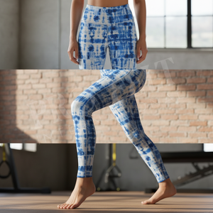 Leggings de yoga tie-dye haute performance, tendance, pour tenues de soirée, en tissu extensible et élastique, pour la course et l'entraînement, collants sans couture, vente en gros - Product Image 3