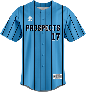 Camiseta de Béisbol White Star Prospects para Hombre, Azul Claro con Rayas, Manga Corta, Absorbe la Humedad, Personalizada y Sublimada - Product Image 1