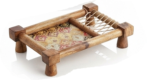 Plateau de service en bois grande capacité, planche de service portable avec motif gravé, style rustique moderne, pour fêtes et tables à manger, plateau pour aliments - Product Image 4