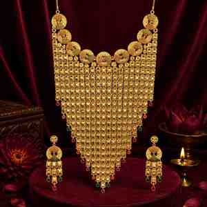 Wholesale 14K 18K 24K Micron <b>Gold</b> Arabian Statement <b>Necklaces</b> Cascading Coin Geometric Tile <b>Necklace</b> <b>Arab</b> Bridal Fashion Jewelry - Product Image 3