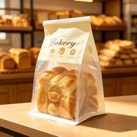 Sacs d'emballage personnalisés pour pain de boulangerie en papier kraft avec fenêtre en plastique, sacs à pain grillé en papier, sacs à pain pour livraison alimentaire