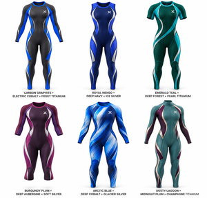 Gymnastics <b>Unitards</b> & Full-Length Bodysuits | Blue Black Color Blocked-Six Colors | Spandex/Polyester Sportswear | Quick Dry| - Product Image 5