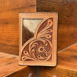 กระเป๋าสตางค์พับสามทบทำจากหนังแท้พิมพ์ลายโลโก้ได้ตามต้องการกระเป๋าสตางค์ธุรกิจใส่บัตรได้หลายใบคุณภาพสูงขายส่ง - Product Image 3