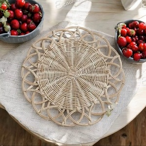Rattan <b>Wall</b> <b>Decor</b> Circular Bohemian Woven Art Nature Theme Home <b>Decor</b> Living Room <b>Wall</b> Sculpture Single-piece Package - Product Image 2