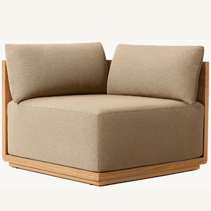 Sofá esquinero en oferta, hecho de madera de teca, estilo minimalista, duradero con espuma suave para sala de estar o dormitorio - Product Image 3