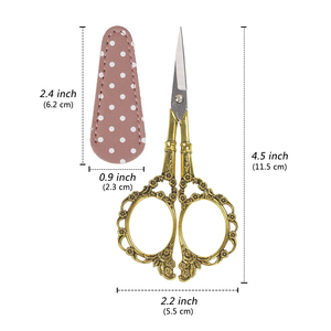 Gold Plated 4.5 Inch Fine Pointed Fancy Embroidery <b>Scissors</b> Industrial <b>Sewing</b> <b>Scissors</b> Smooth Steel Handle For Art Work - Product Image 3