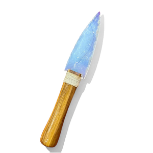 Couteau en cristal opalite obsidienne avec manche en cristal, lame sculptée à la main en forme de pointe de flèche, décor spirituel, décor sorcelier, grossiste - Product Image 1