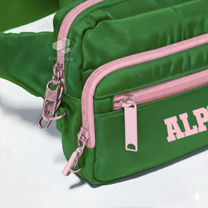 Alfa |   Kapa | Riñonera Alpha Varsity para mujer, bolso de cintura ajustable, riñonera antirrobo con bolsillos con cremallera, bolso cruzado de viaje - Product Image 2