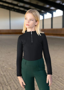 Chemise de base confortable pour l'équitation des enfants, tissu extensible doux, vêtements d'entraînement respirants, confortables pour l'équitation - Product Image 4