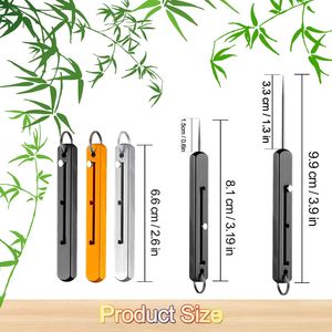 Stuzzicadenti Portatili in Titanio Retrattili Riutilizzabili, Porta Stuzzicadenti in Metallo da Tasca, Portachiavi in Acciaio Inossidabile, Formato da Viaggio per Igiene Orale - Product Image 3