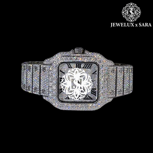 Montre unisexe haut de gamme en acier inoxydable avec diamants et fonction chronographe, idéale pour les occasions formelles et sportives - Product Image 3
