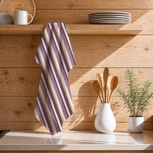 Serviette de cuisine rayée en coton 100% teint en fil, séchage rapide, douce, taille personnalisée à prix abordable, fabricant indien - Product Image 1