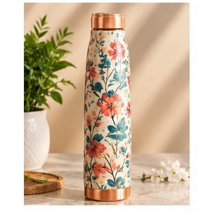 กระติกน้ำเก็บความร้อนสองชั้นลายดอกซากุระสีชมพูพาสเทลทองแดง - Product Image 6