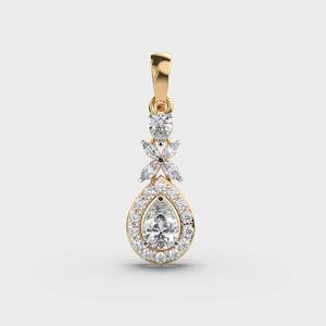 Pendentif en moissanite taille poire plaqué or 14 carats, serti griffe, pour femme, de luxe, pour mariage, en forme de goutte d'eau, solitaire - Product Image 2