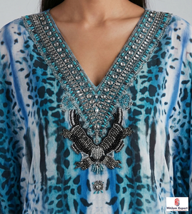 Women Printed <b>Kaftan</b> Dress <b>Beach</b> Cover Up Loose Fit in Silk Cotton Rayon Polyester Custom Design Bulk Order - Product Image 2