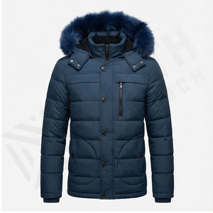 Chaqueta Parka informal para hombre, gabardina cálida de invierno con capucha, piel de oveja, tela de lona de talla grande, patrón de ocio al aire libre - Product Image 2